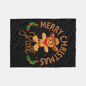 Merry Christmas Yall Gingerbread Cowboy Howdy West Fleecedecke (Vorderseite (Horizontal))