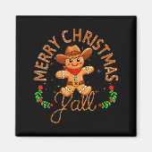 Merry Christmas Yall Gingerbread Cowboy Howdy West Magnet (Vorne)