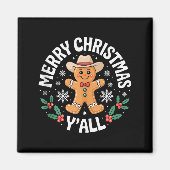 Merry Christmas Yall Gingerbread Cowboy Howdy West Magnet (Vorne)