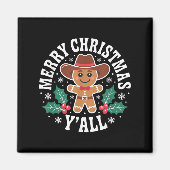 Merry Christmas Yall Gingerbread Cowboy Howdy West Magnet (Vorne)
