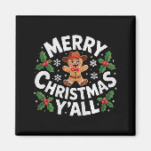 Merry Christmas Yall Gingerbread Cowboy Howdy West Magnet (Vorne)
