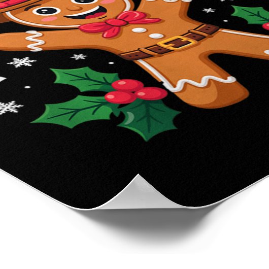 Merry Christmas Yall Gingerbread Cowboy Howdy West Poster (Ecke)