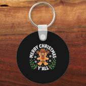 Merry Christmas Yall Gingerbread Cowboy Howdy West Schlüsselanhänger (Vorderseite)