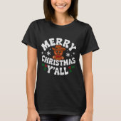 Merry Christmas Yall Gingerbread Cowboy Howdy West T-Shirt (Vorderseite)
