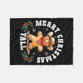 Merry Christmas Yall Gingerbread Cowboy Western Xm Fleecedecke (Vorderseite (Horizontal))