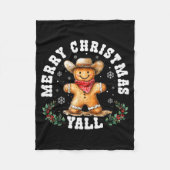 Merry Christmas Yall Gingerbread Cowboy Western Xm Fleecedecke (Vorderseite)