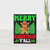 Merry Christmas Yall Gingerbread Cowboy Xmas Howdy Karte (Vorderseite)