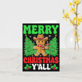 Merry Christmas Yall Gingerbread Cowboy Xmas Howdy Karte (Gelbe Blume)