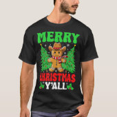 Merry Christmas Yall Gingerbread Cowboy Xmas Howdy T-Shirt (Vorderseite)