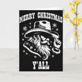 Merry Christmas Yall Santa Cowboy Xmas Country Men Karte (Gelbe Blume)