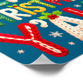 Merry Christmas Y'all Santa Crochet Knitting Quilt Poster (Ecke)