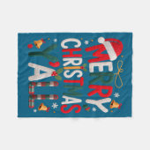 Merry Christmas Y'all Santa Hat Crochet Knitting Q Fleecedecke (Vorderseite (Horizontal))