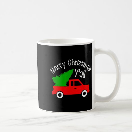 Merry Christmas Y'all Shirt Funny Cute Red Truck T Kaffeetasse (Rechts)