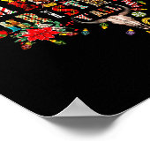 Merry Christmas Y'all Texas Map Santa Hat Mens Wom Poster (Ecke)