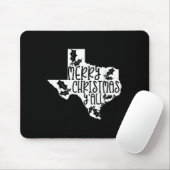 Merry Christmas Yall Texas Mistletoe White Graphic Mousepad (Mit Mouse)