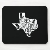 Merry Christmas Yall Texas Mistletoe White Graphic Mousepad (Vorne)