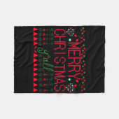 "Merry Christmas Y'all" Ugly Sweater Fleecedecke (Vorderseite (Horizontal))
