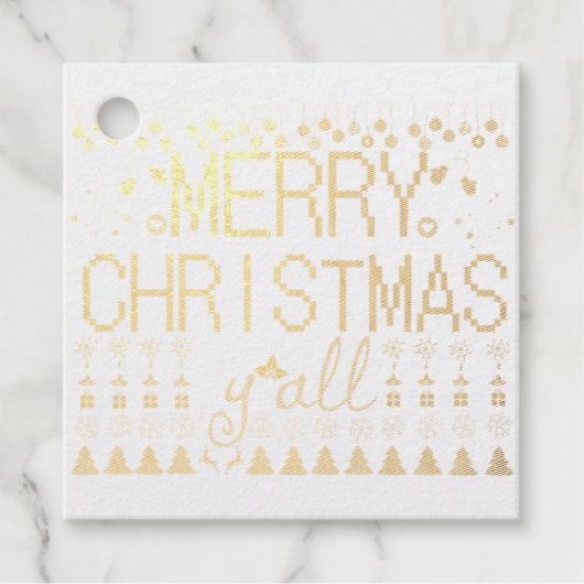 Merry Christmas Y'all Ugly Sweater Geschenkanhänger (Vorderseite)