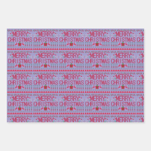 "Merry Christmas Y'all" Ugly Sweater Geschenkpapier Set (Vorderseite 2)