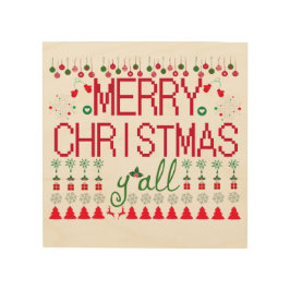 "Merry Christmas Y'all" Ugly Sweater Holzdruck