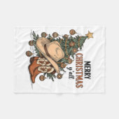 Merry Christmas Y'all Western Cowboy Boots Hat Xma Fleecedecke (Vorderseite (Horizontal))