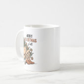 Merry Christmas Y'all Western Cowboy Boots Hat Xma Kaffeetasse (Vorderseite Links)