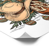 Merry Christmas Y'all Western Cowboy Boots Hat Xma Poster (Ecke)