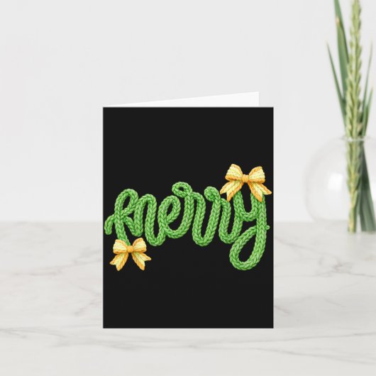 Merry Christmas Yarn Crochet Funny Xmas Pajamas Ho Karte (Vorderseite)