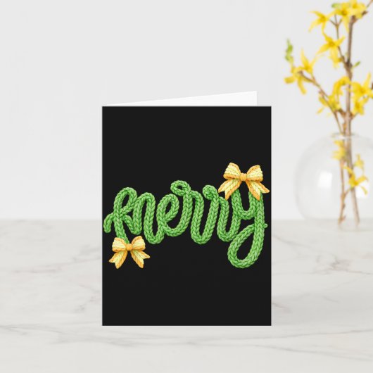 Merry Christmas Yarn Crochet Funny Xmas Pajamas Ho Karte (Gelbe Blume)