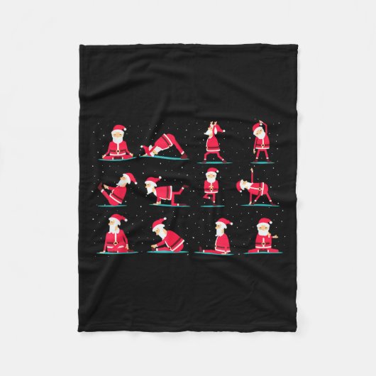 Merry Christmas Yoga Santa Practice Yoga Xmas Medi Fleecedecke (Vorderseite)