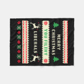 Merry Christmas You Filthy Liberals – Funny Retro Fleecedecke (Vorderseite (Horizontal))