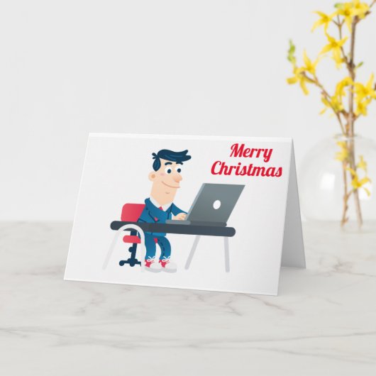 MERRY CHRISTMAS ZU EINER MITARBEITERKARTE UND FREU KARTE (Gelbe Blume)