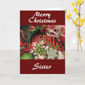 MERRY CHRISTMAS ZU meinem **SISTER** Karte (Gelbe Blume)