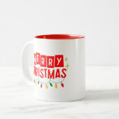 Merry Christmas Zweifarbige Tasse (Vorderseite Links)