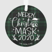Merry ChristMask 2020 Niedlich Funny Covid Green Ornament (Rückseite)