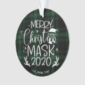 Merry ChristMask 2020 Niedlich Funny Covid Green Ornament (Vorderseite)