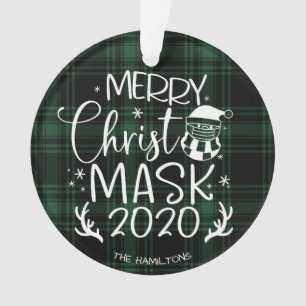Merry ChristMask 2020 Niedlich Funny Covid Green Ornament