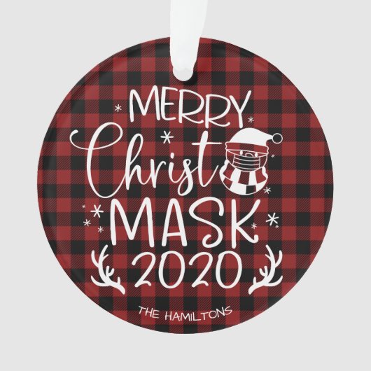 Merry ChristMask 2020 Niedlich Funny Covid Ornament (Vorderseite)