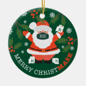 Merry Christmask Fun Santa Mask & Toilettenpapier Keramik Ornament (Vorne)