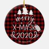 Merry ChristMask Funny 2020 Covid Pandemic Keramik Ornament (Hinten)