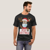 Merry Christmask Reindeer Face Mask Funny Christma T-Shirt (Vorne ganz)