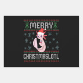 Merry Christmaslotl Niedlich Axolotl Ugly Sweater  Geschenkpapier Set (Vorderseite)