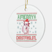 Merry Christmaslotl Niedlich Axolotl Ugly Sweater Keramik Ornament (Links)