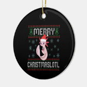 Merry Christmaslotl Niedlich Axolotl Ugly Sweater  Keramik Ornament (Links)