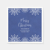 Merry Christmasse Snowflake Blue Paper Napkin Serviette (Vorderseite)