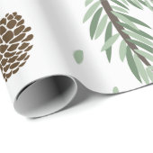 Merry Christmassenkiefer Blätter Baum Botanical W Geschenkpapier (Rolleneckpunkt)
