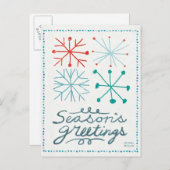 Merry Christmastime Snowflakes Feiertagspostkarte (Vorne/Hinten)