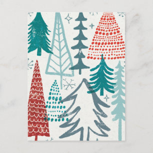 Merry Christmastime Trees Feiertagspostkarte