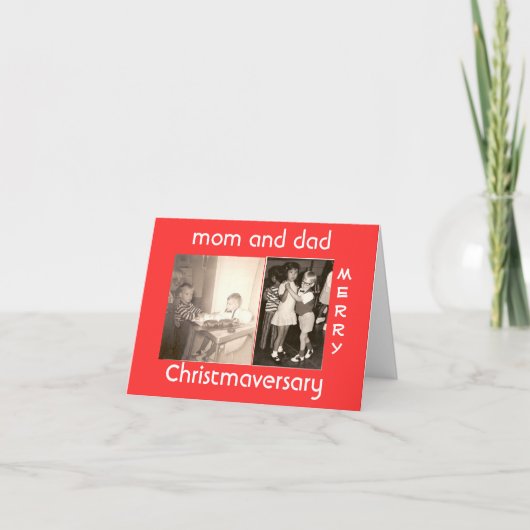 Merry Christmaversary Feiertagskarte (Vorderseite)