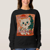 Merry Christmeows! Cute & Funny Santa Cat Sweatshirt (Vorderseite)